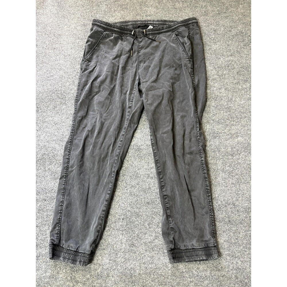 ZARA Jogger Pants Mens XL 36x26 Dark Gray Relaxed Fit Denim Cuffed Drawstring